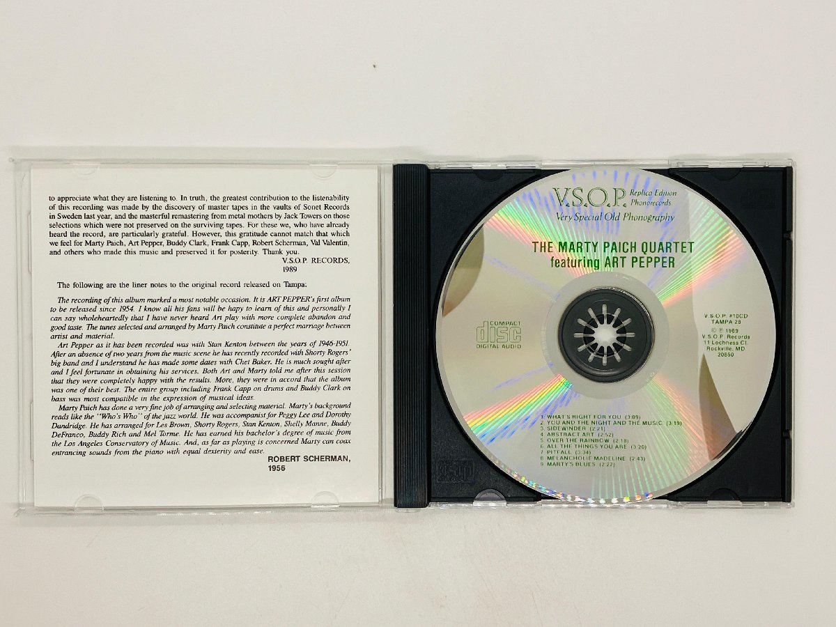 即決CD THE MARTY PAICH QUARTET featuring ART PEPPER / マーティ・ペイチ アート・ペッパー V.S.O.P. #10CD TAMPA 28 U01の画像3