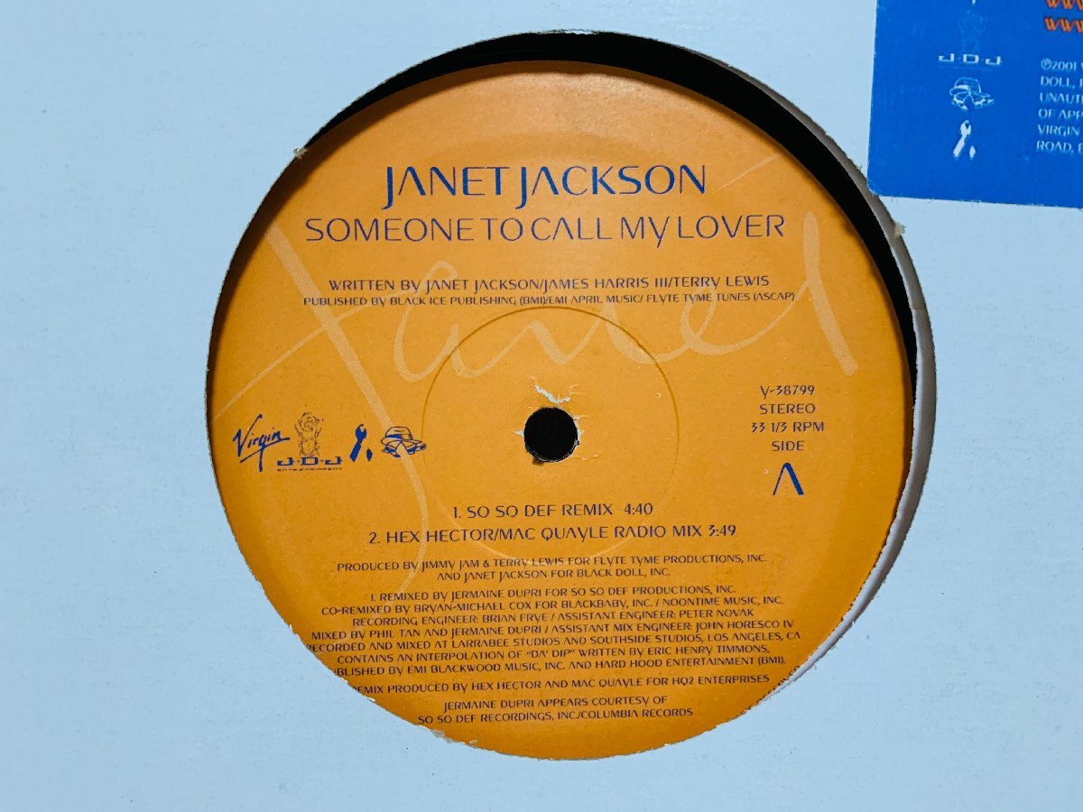 即決LP JANET JACKSON / Someone To Call My Lover / ジャネットジャクソン V-38799 L24_画像2