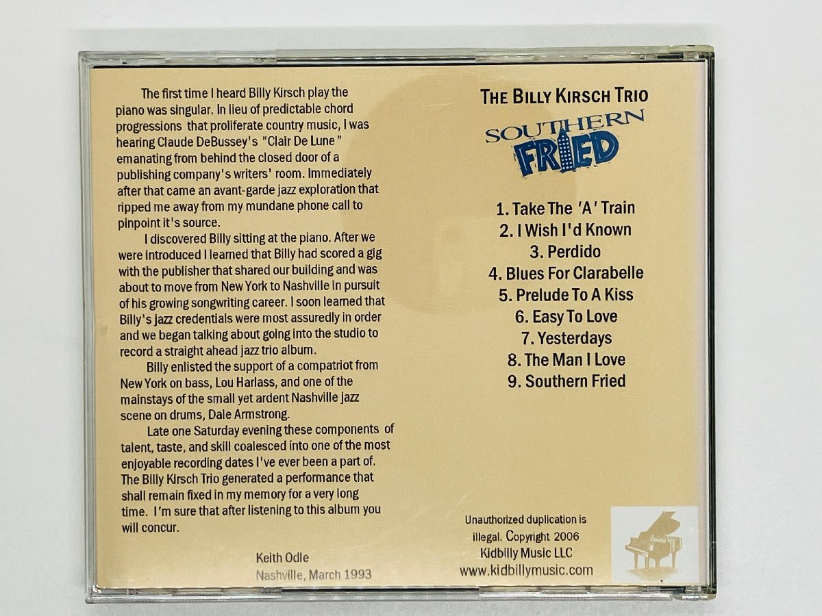 即決CD-R THE BILLY KIRSCH TRIO / SOUTHERN FRIED / KBM 002 輸入盤 L06_画像2