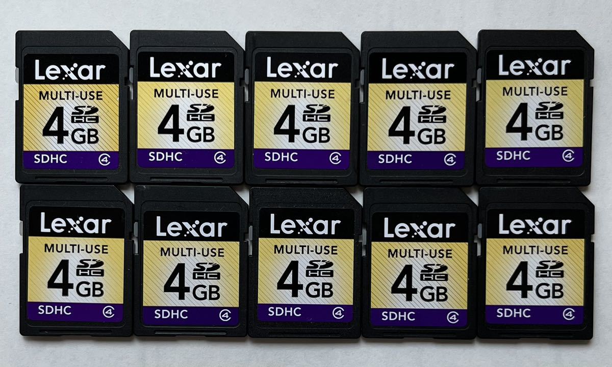 ★送料無料★ Lexar/レキサー SDカード 4GB 10枚まとめ売り メモリーカード/DS/Wii/PC/デジカメ等に フォーマット済み動作品_画像1