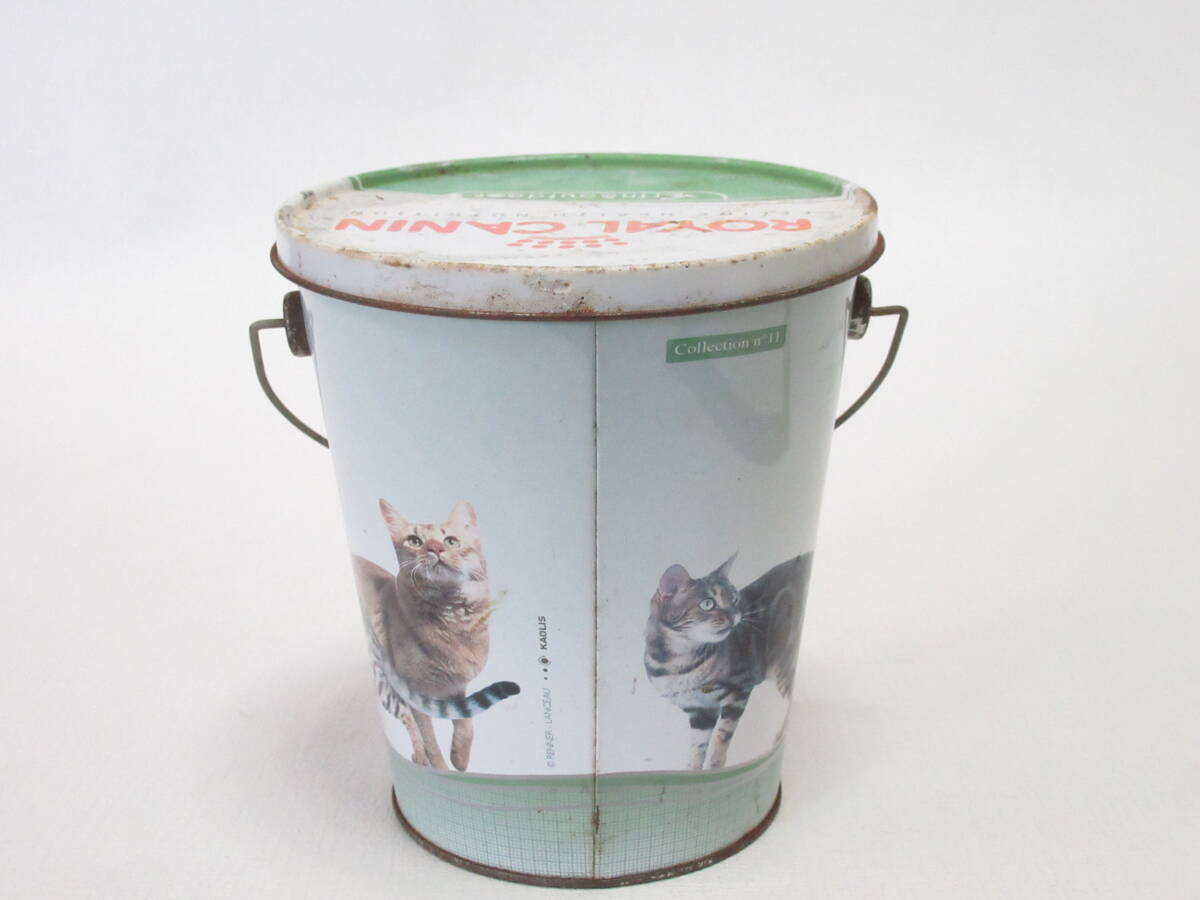 稀少 レトロ アンティークロイヤルカナン 猫の絵柄 バケツ型 缶 Collection n゜11/ROYAL CANIN /Vintage Tin Box/空き缶の画像3