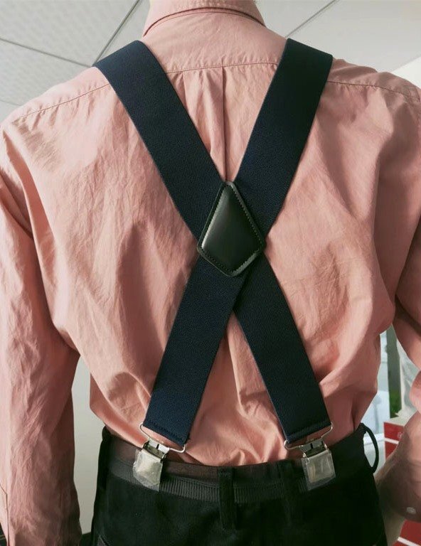 【新品】 ワイド サスペンダー X型 幅広 クリップ Elastic X-Back Pant Suspenders オリーブグリーン色【送料無料】の画像4