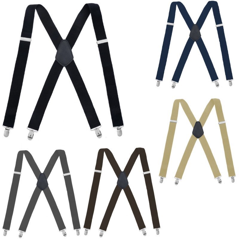 【新品】 サスペンダー X型 レギュラーサイズ 太さ3.5センチ Elastic X-Back Pant Suspenders ベージュ色【送料無料】の画像2