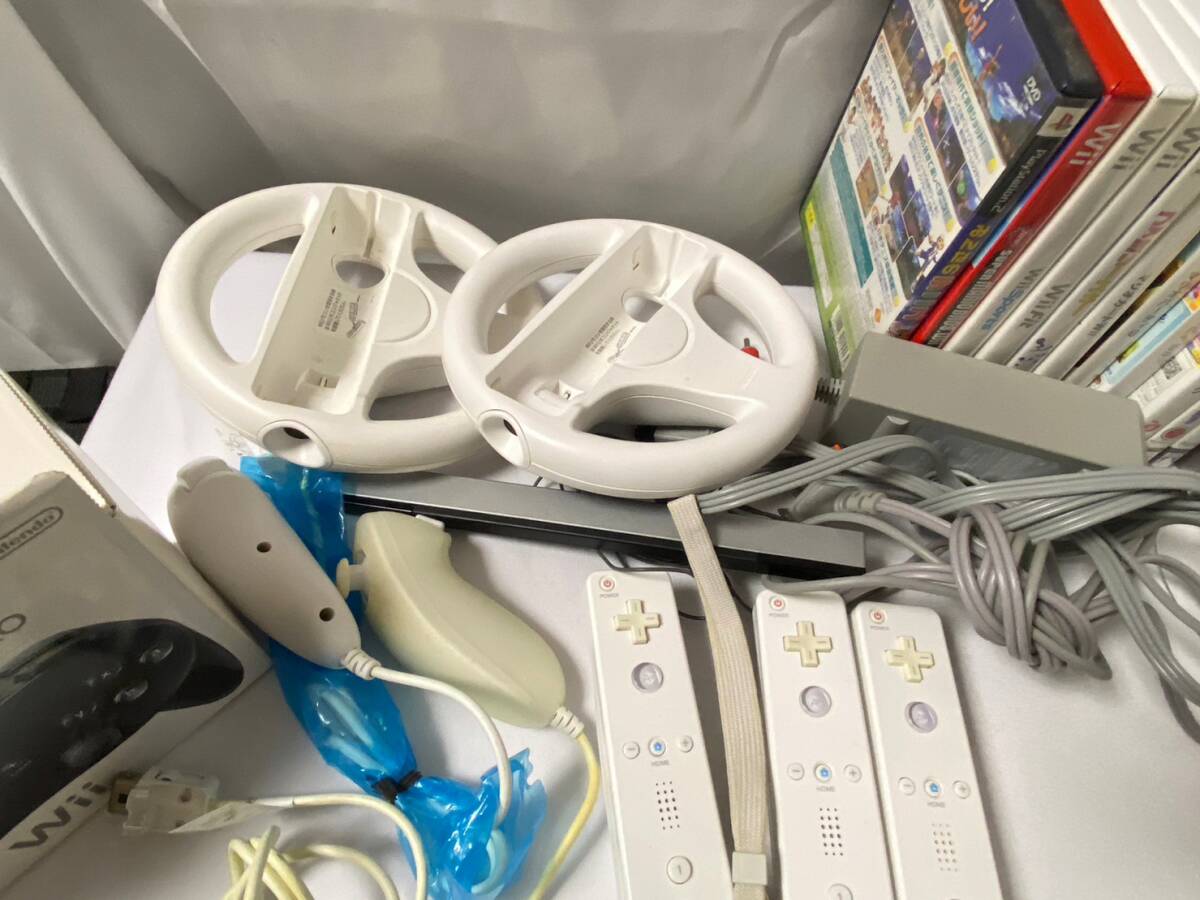 【Wii 本体 周辺機器 セット】リモコン ハンドル クラシックコントローラPRO（未使用） ソフト ヌンチャク_画像3