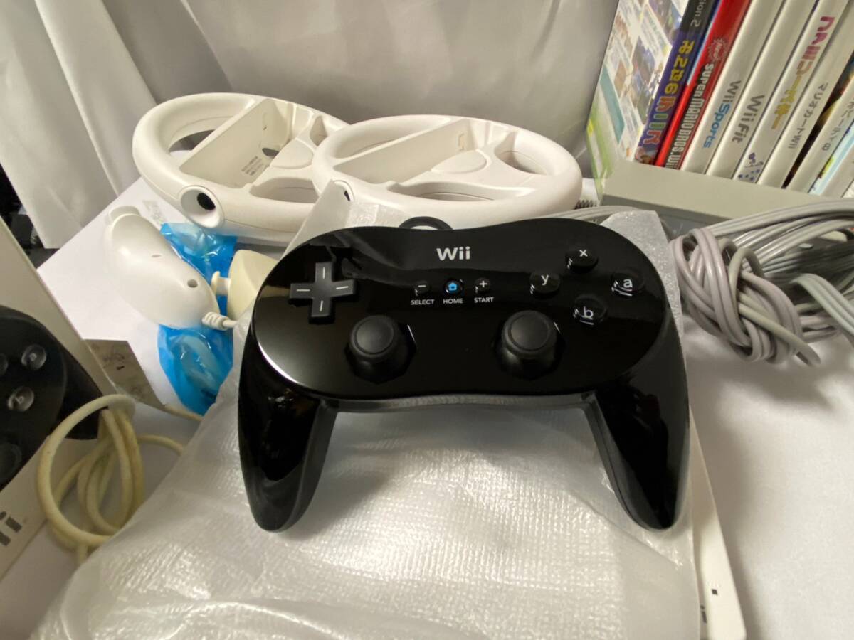 【Wii 本体 周辺機器 セット】リモコン ハンドル クラシックコントローラPRO（未使用） ソフト ヌンチャク_画像5