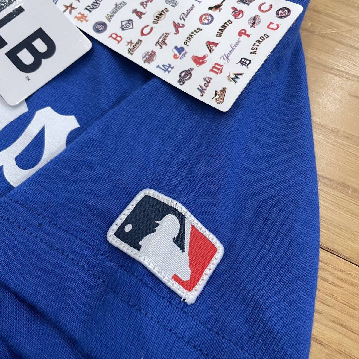  rare [140]MLB official doja-s short sleeves T-shirt * large . sho flat uniform Kids child clothes man uniform pyjamas goods / blue 
