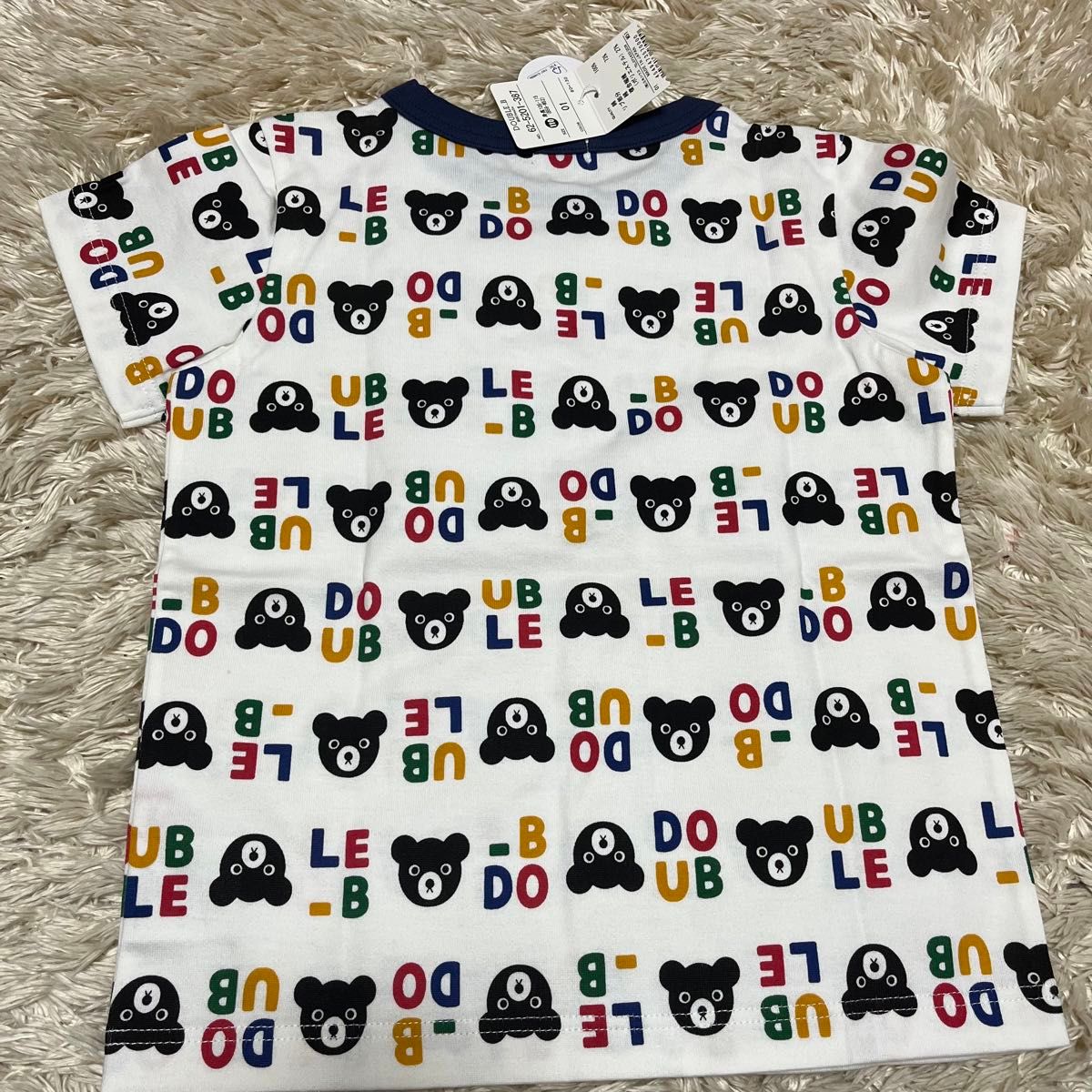 新品　ミキハウス　総柄　ダブルビー　日本製　Tシャツ　110  こども服 半袖Tシャツ