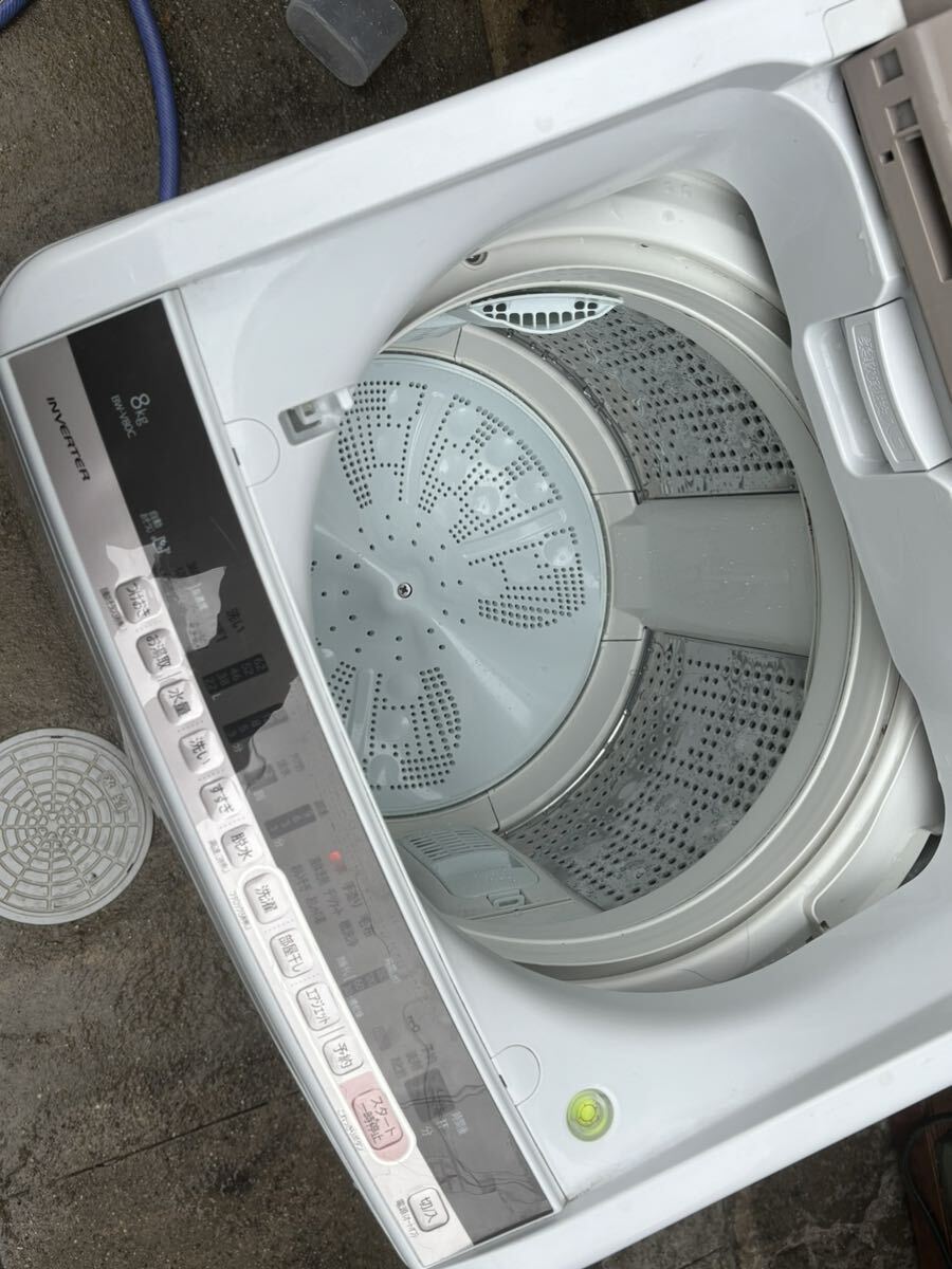 HITACHI ビートウォッシュ BW-V80C 全自動電気洗濯機 8kg 京都市山科区発〜 動作品の画像5