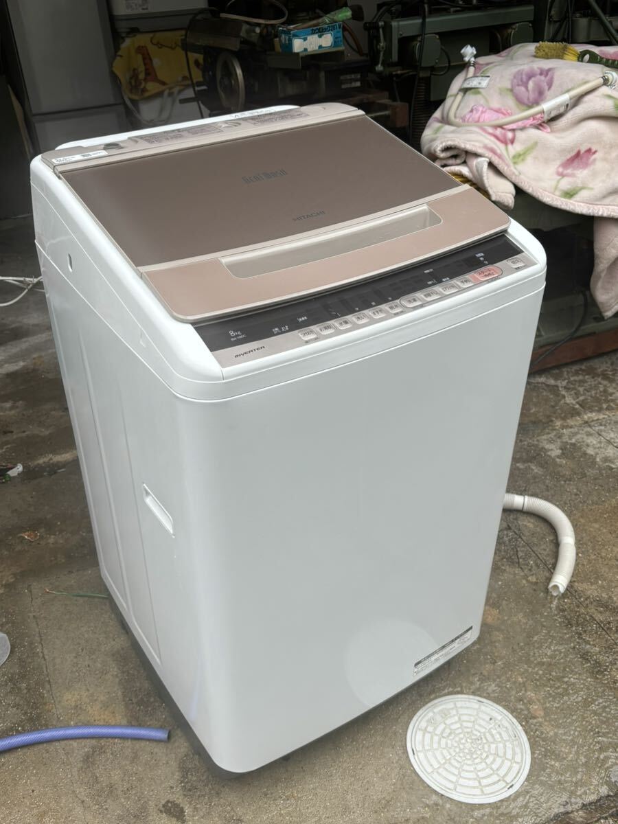 HITACHI ビートウォッシュ BW-V80C 全自動電気洗濯機 8kg 京都市山科区発〜 動作品の画像1