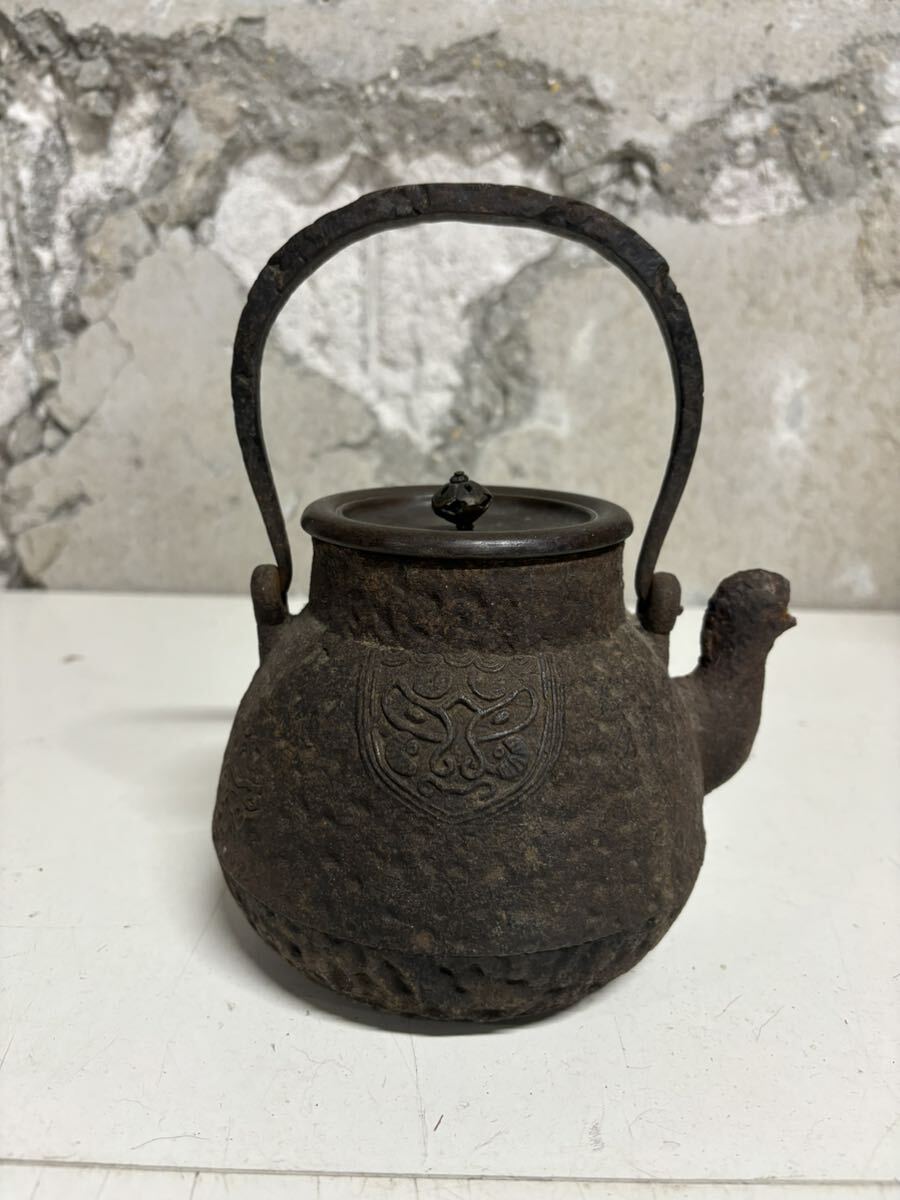 旧家蔵出し　名越弥五郎造　鉄瓶 茶道具 煎茶道具 時代物 1910g_画像1