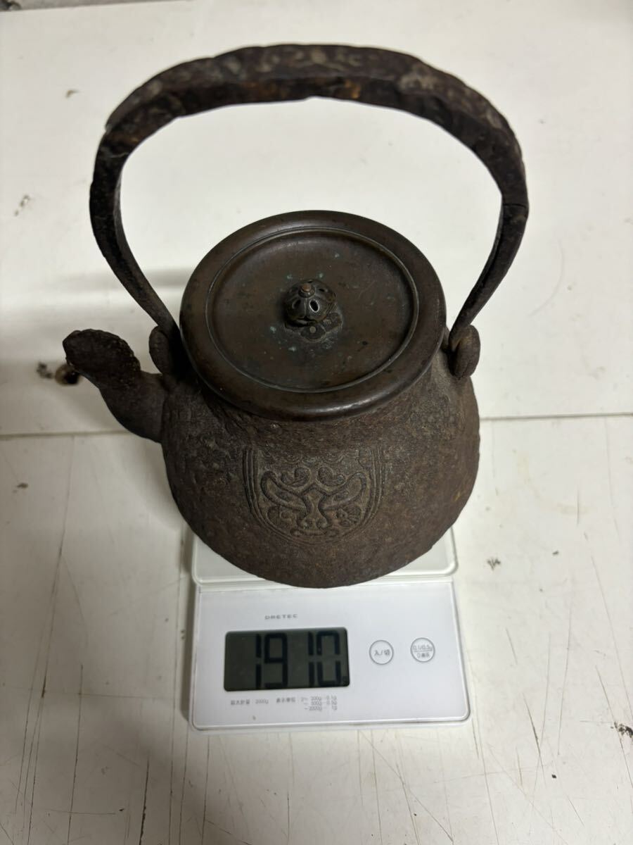 旧家蔵出し　名越弥五郎造　鉄瓶 茶道具 煎茶道具 時代物 1910g_画像8