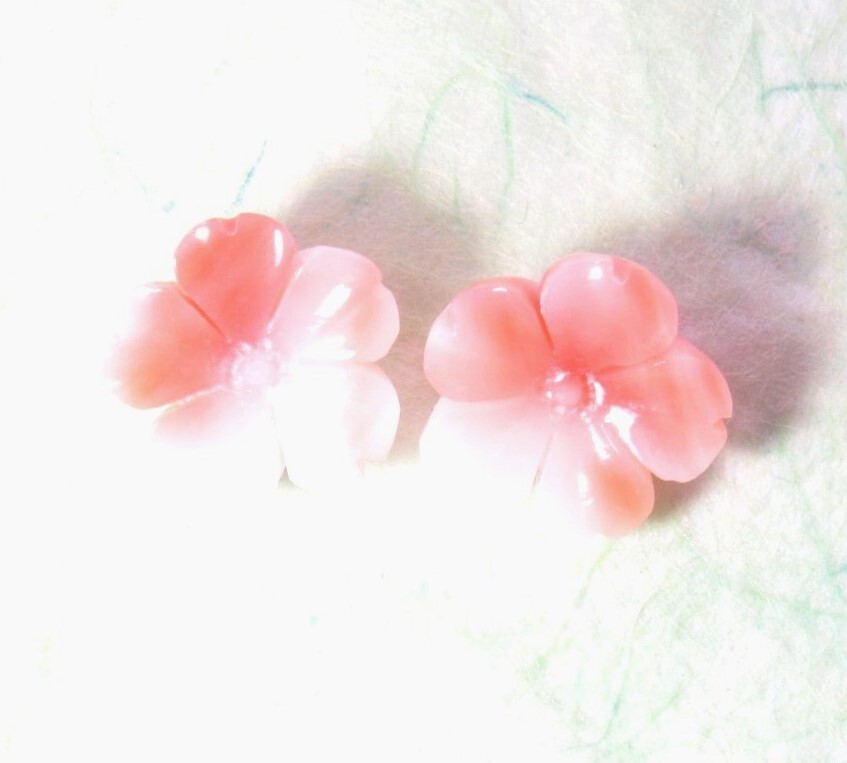 宝石珊瑚 さんご 桜の花 アクセサリージュエリー ピアス コ-ラルジュン YH-0237