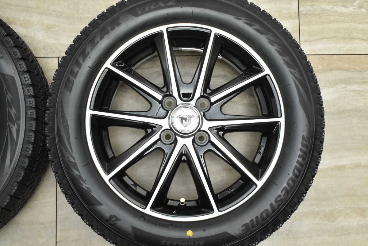 【バリ溝 美品】JPスタイル 15in 4.5J +45 PCD100 ブリヂストン ブリザック VRX2 165/65R15 タフト デリカD:2 ソリオ ハスラー 即納可能_画像4