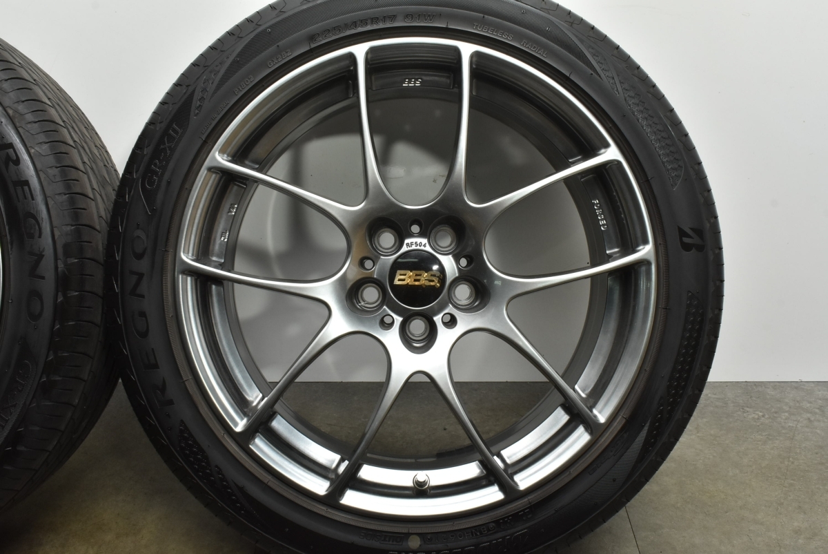 【鍛造 美品】BBS RF504 17in 7.5J +48 PCD100 ブリヂストン レグノ GR-XII 225/45R17 プリウス カローラスポーツ 86 BRZ インプレッサ_画像6