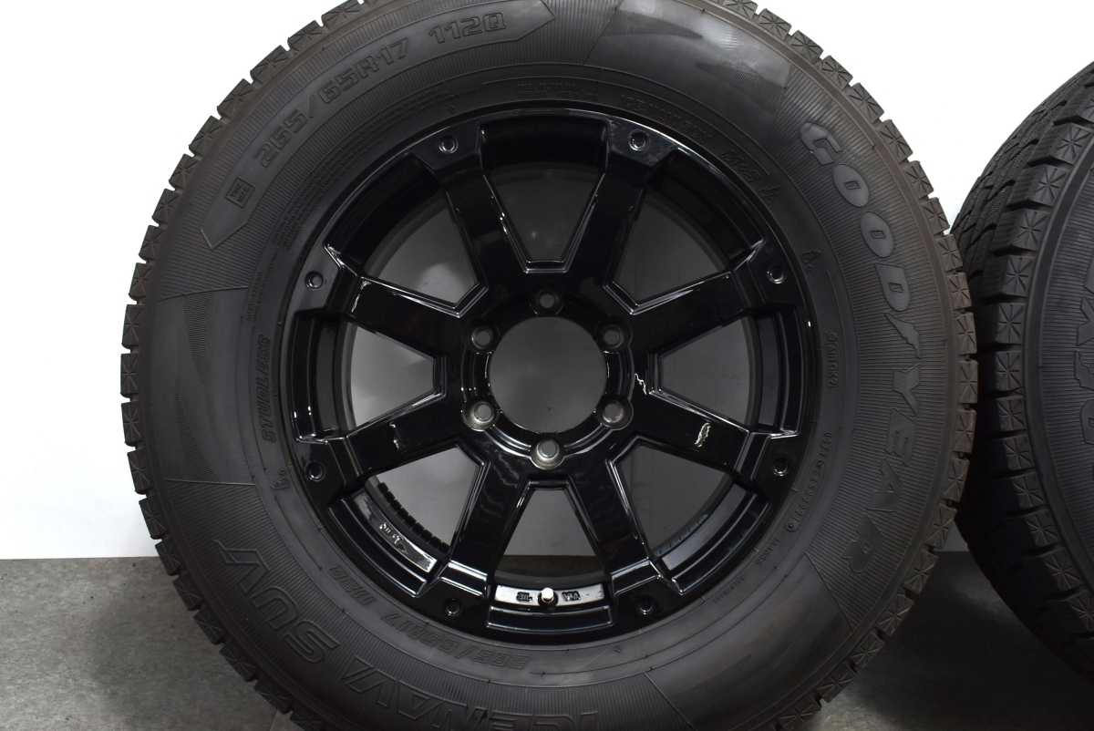 【美品 バリ溝】ロックケリー MX-1 17in 7.5J +25 PCD139.7 グッドイヤー アイスナビ SUV 265/65R17 プラド ハイラックス 即納可 送料無料_画像5