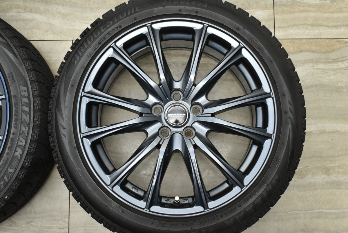 【良好品】WAREN 17in 7J +45 PCD100 ブリヂストン ブリザックVRX 215/45R17 カローラスポーツ プリウス ウィッシュ 86 BRZ インプレッサ_画像4