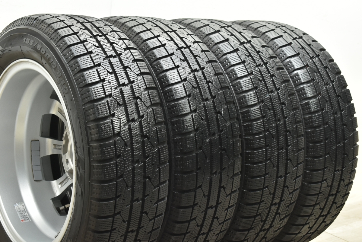 【バリ溝 美品】WEDS 15in 5.5J +42 PCD100 トーヨー ガリット GIZ 185/60R15 アクア ヤリス ヴィッツ フィット スイフト スプラッシュ_画像7