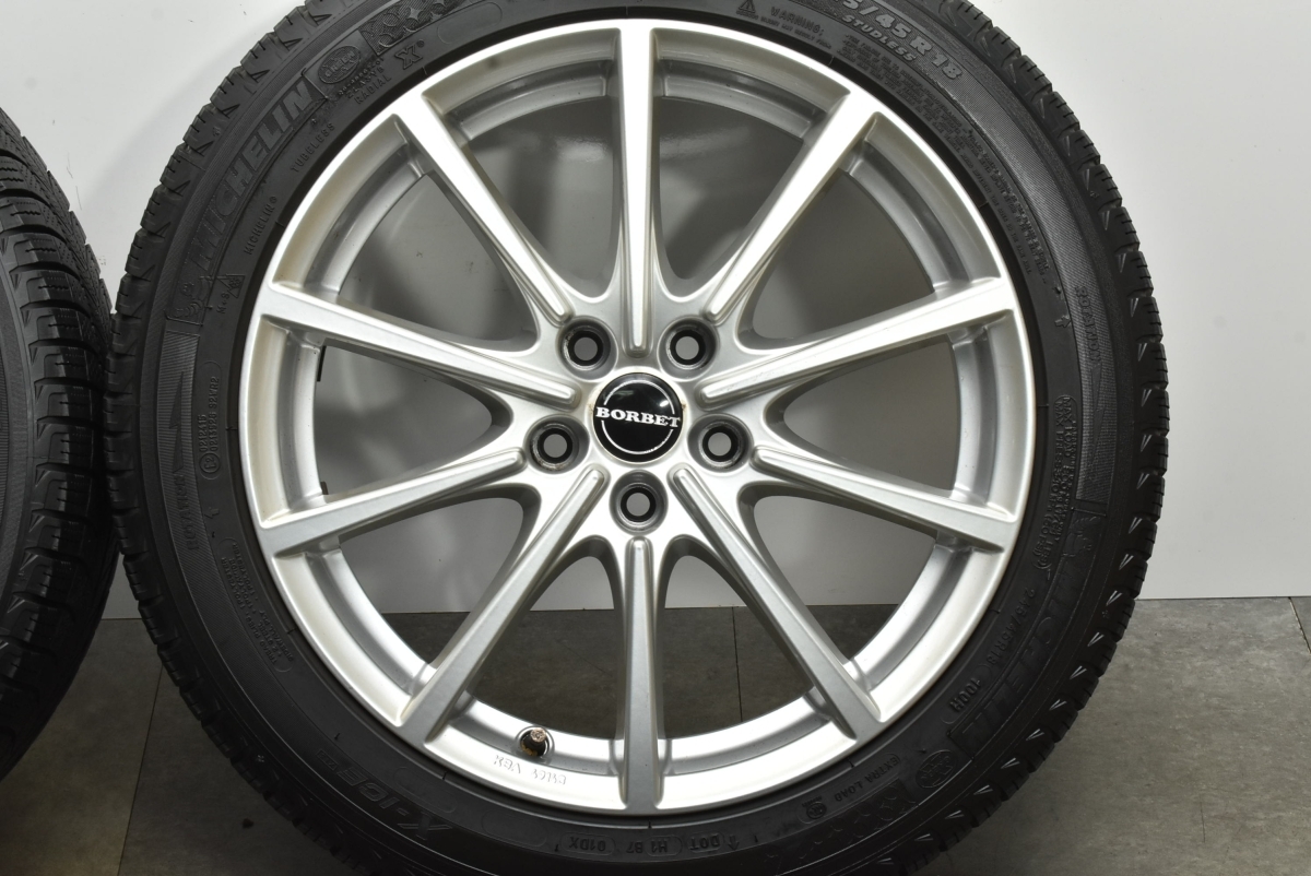 【送料無料】ボルベット 18in 8J +35 PCD112 ミシュラン X-ICE XI3 245/45R18 メルセデス CLSクラス Eクラス アウディ A6 交換用 即納可能_画像6