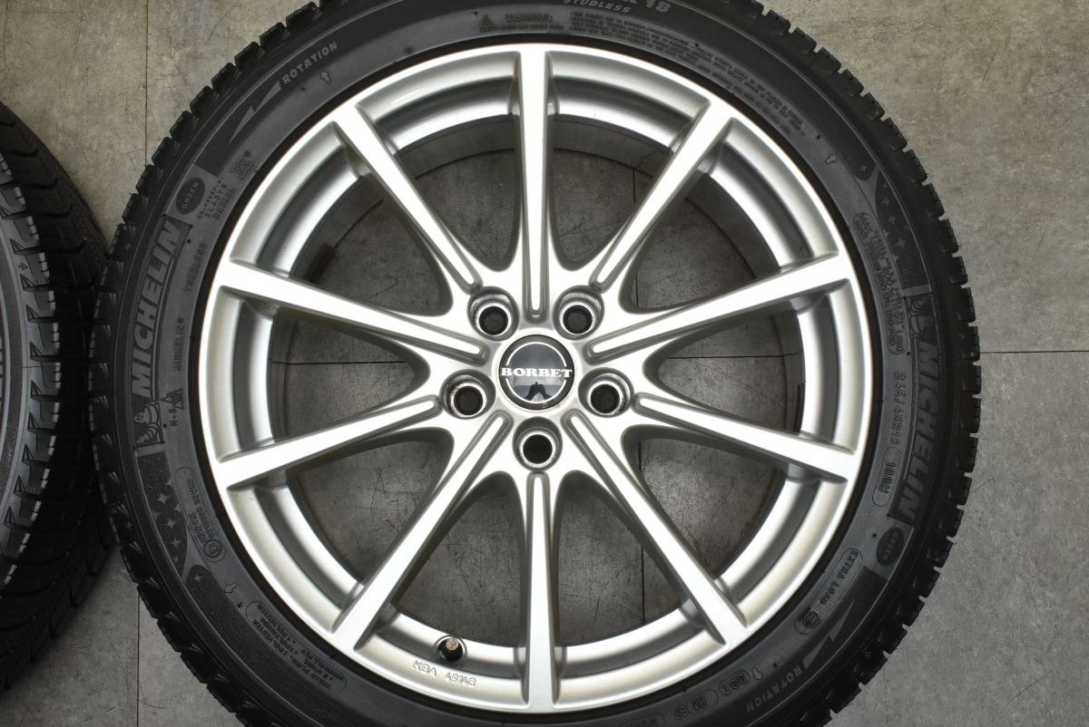 【送料無料】ボルベット 18in 8J +35 PCD112 ミシュラン X-ICE XI3 245/45R18 メルセデス CLSクラス Eクラス アウディ A6 交換用 即納可能_画像4