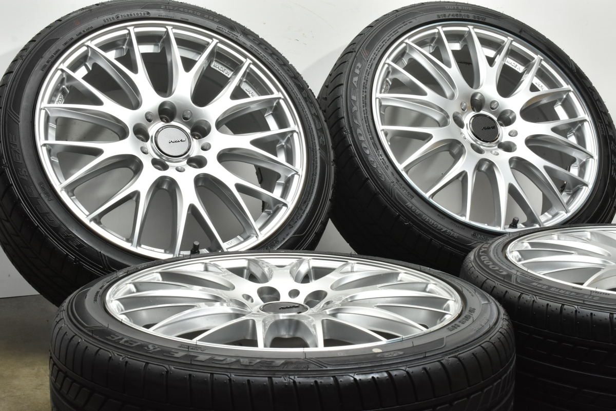 【バリ溝 美品】RAYS ホムラ 2×9 18in 7.5J +45 PCD114.3 2023年製 グッドイヤー 215/45R18 ノア ヴォクシー ステップワゴンの画像2