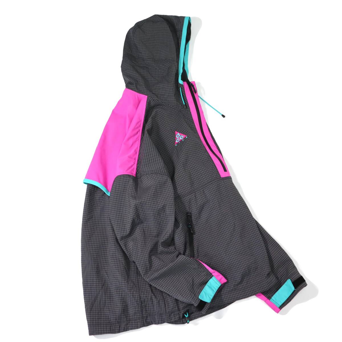 [M] 18' Nike ACG Woven Hood Anorak Jacket ウーブン フード アノラック ジャケット パーカ ブラック ナイロン ナイキ 90s_画像3