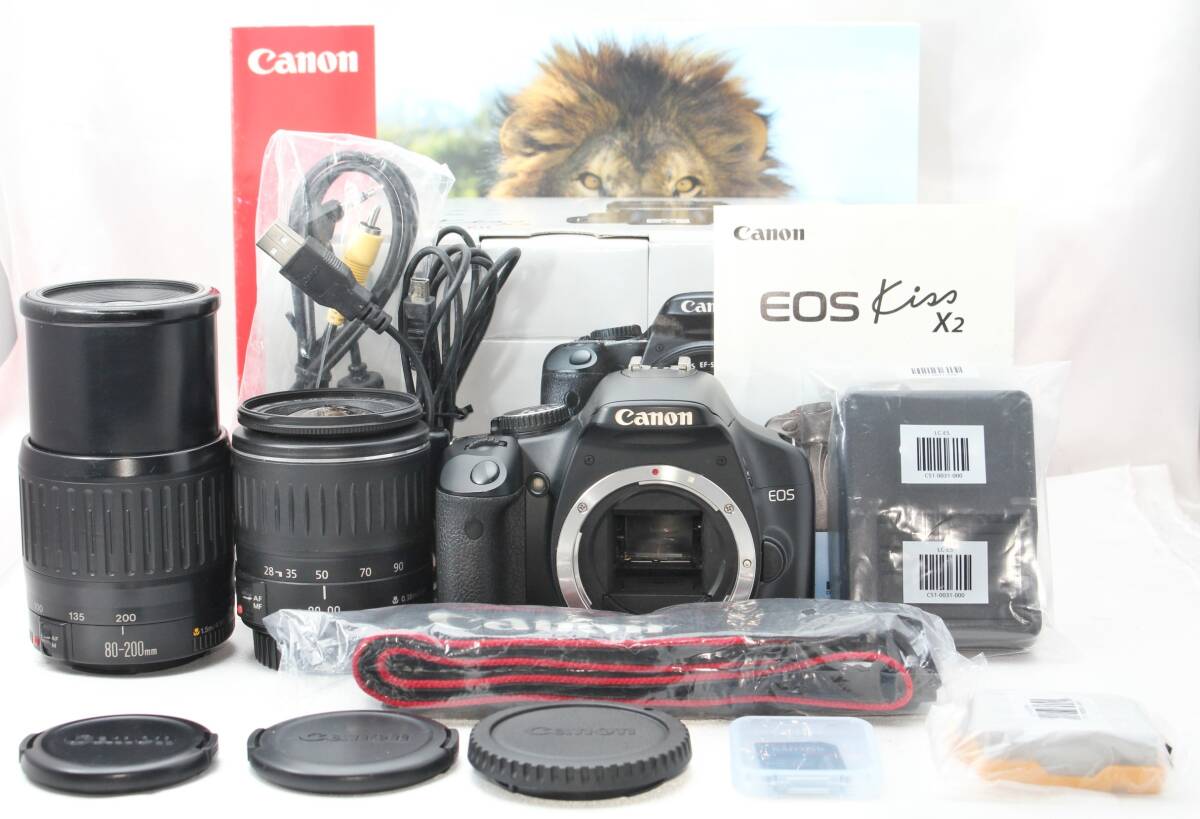 ★【限定！美品 一眼レフ スターティングセット】 Canon EOS Kiss X2 ★ EF28-90mm III EF80-200mm ★ バッテリー充電器付き_画像10