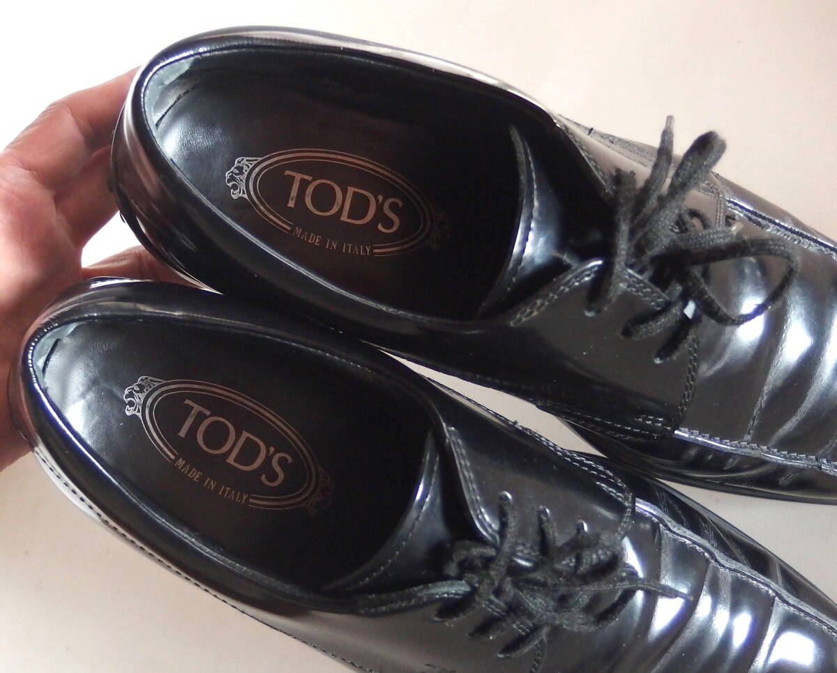 レア ミラノ購入 トッズ イタリア製 TOD'S Collection ガラスレザー ドレスシューズ ドライビングシューズ サイズ8 26.5~27cm程の画像9