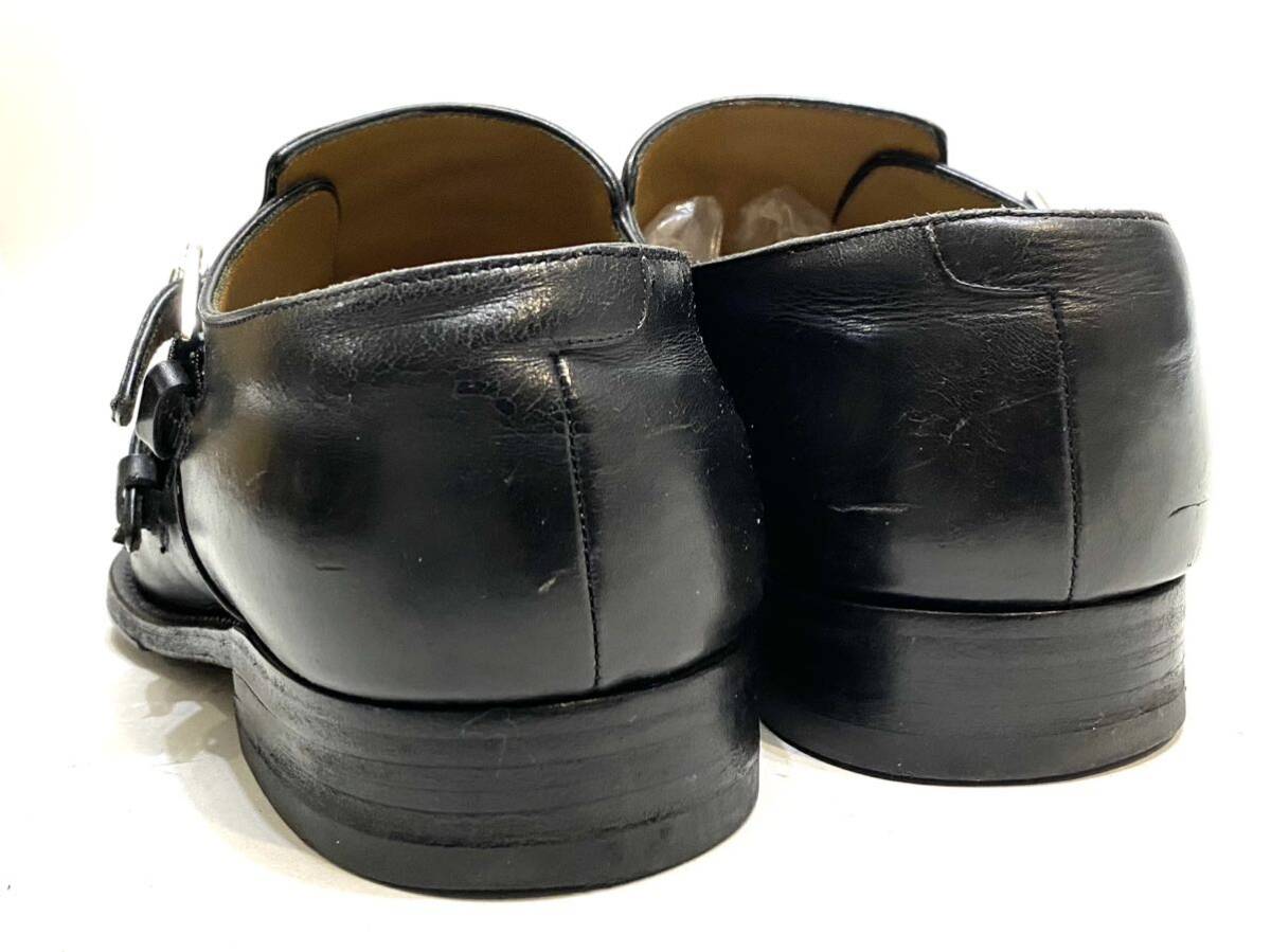 LOUIS VUITTON MENS ダブルモンクストラップ レザーシューズ ルイヴィトン 革靴 ドレスshoes ビジネス ブラック 7 イタリア製 26cm_画像6