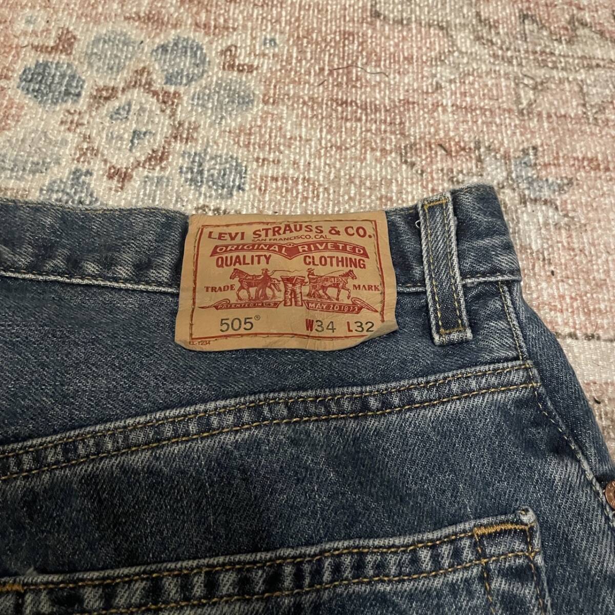 Levi's　505　リーバイス　デニム　ジーンズ　インディゴ　ブルー　ジーパン　古着　ヴィンテージ　W34　L32_画像7