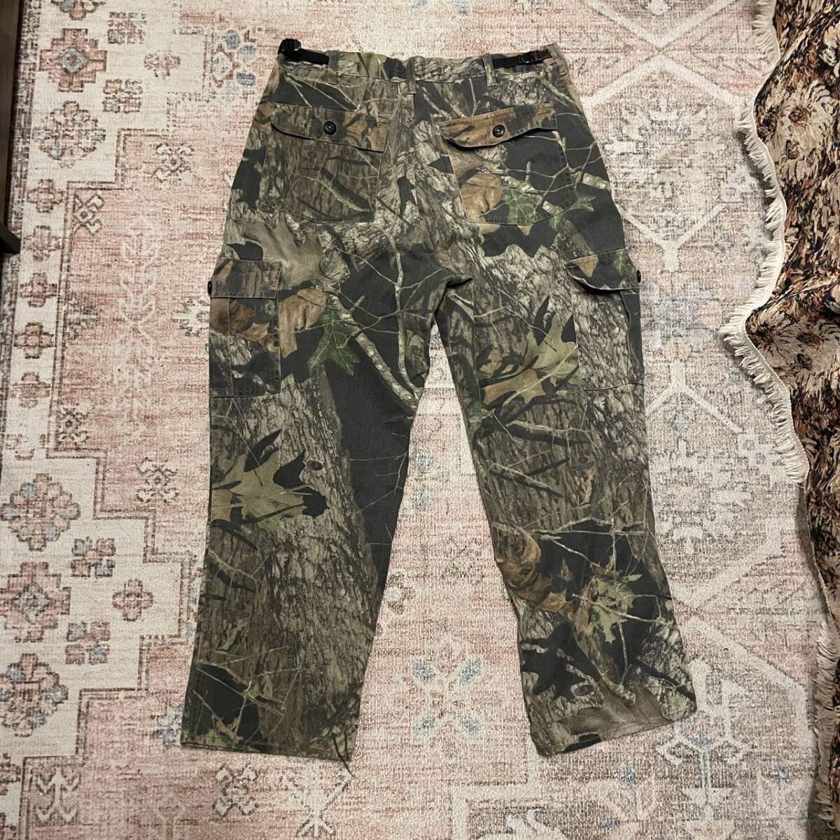 [ old clothes ]MOSSY OAK beige camouflage real tree duck cargo pants camouflage -ju military M size 