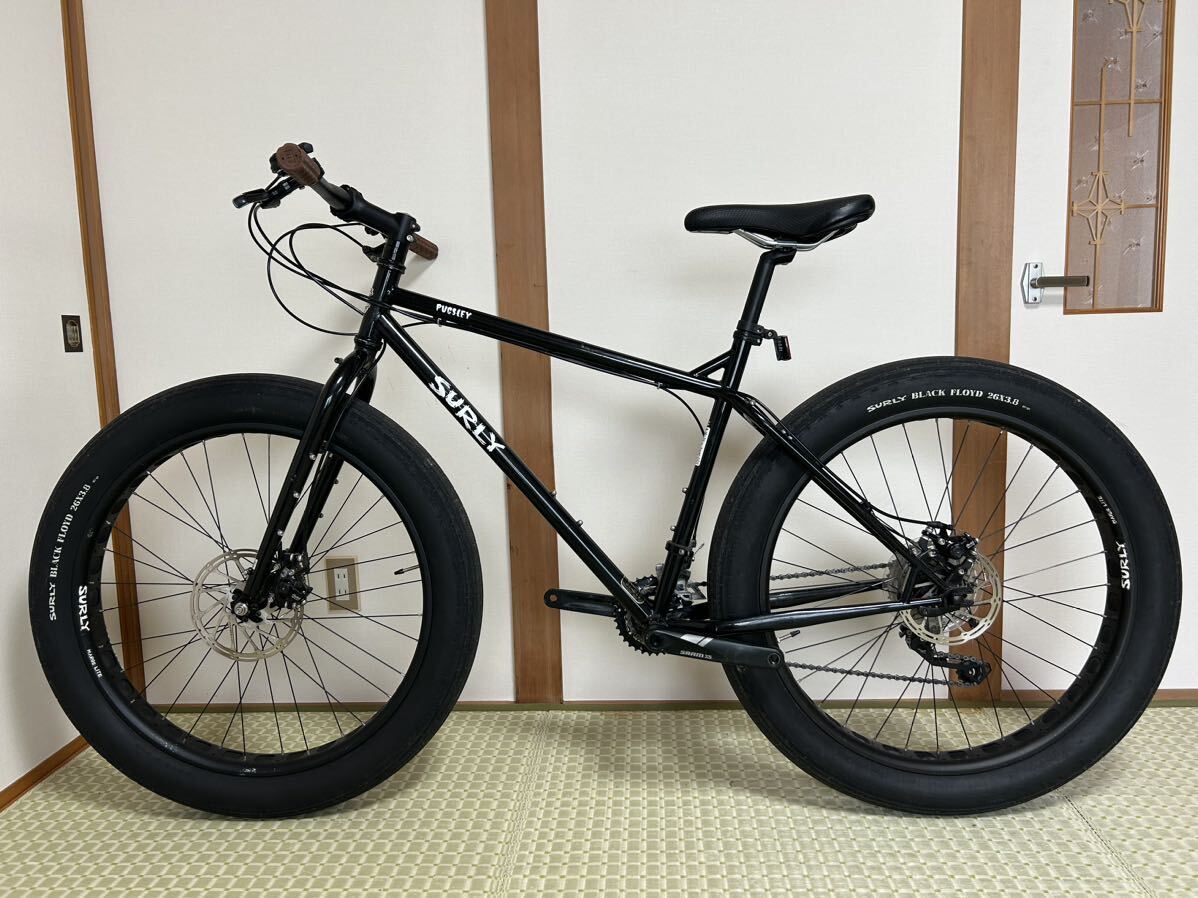 SURLY/サーリー PUGSLEY/パグスレイ Mサイズ ブラック スリックタイヤ(BLACK FLOYD)装着 自転車 ファットバイク_画像2
