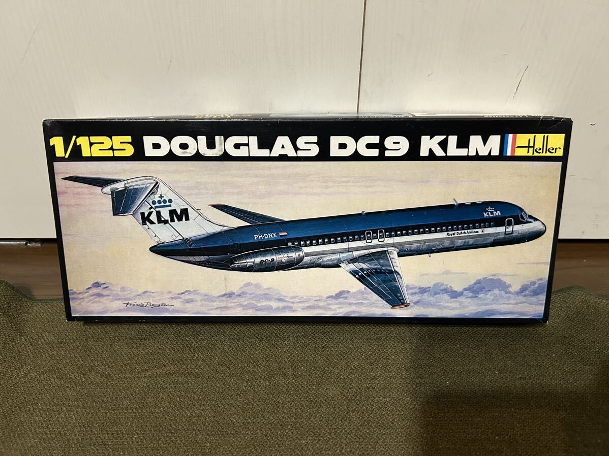 [1/125]Heller/e rail da glass DC-9 KLM Holland aviation unused goods plastic model 