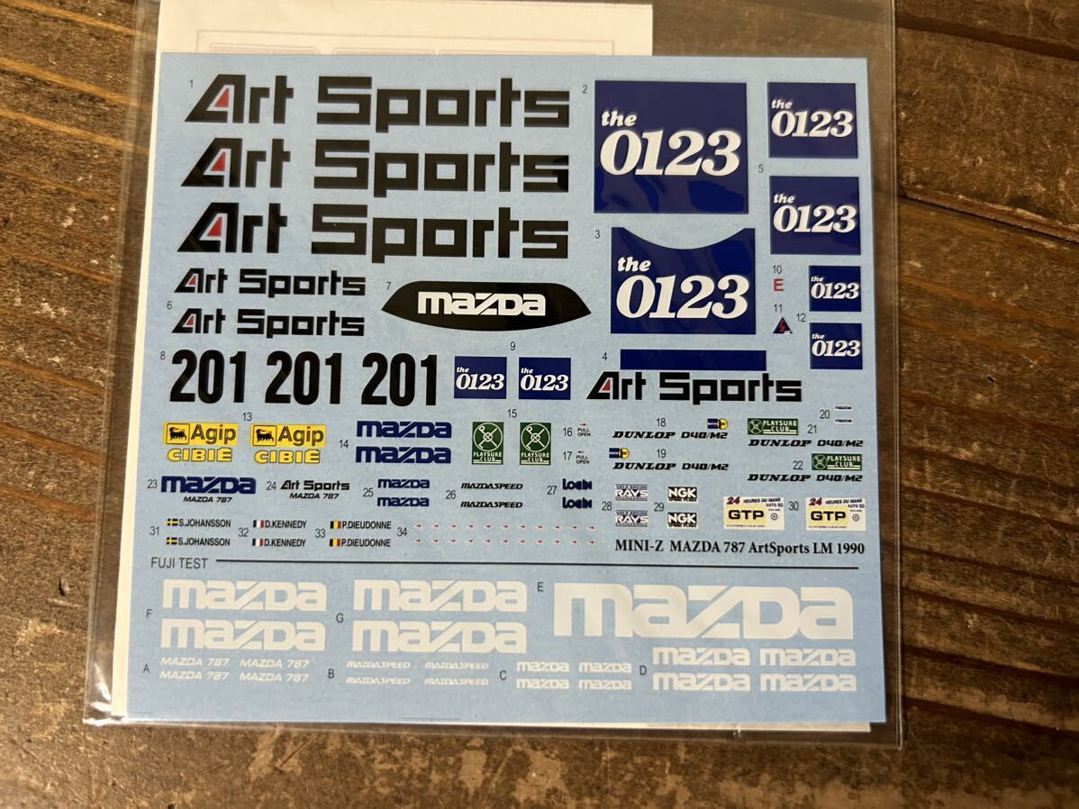 ①013 【MZ DECALS】ミニッツレーサー マツダ787 アートスポーツLM 1990 未使用品 RC ラジコンの画像3