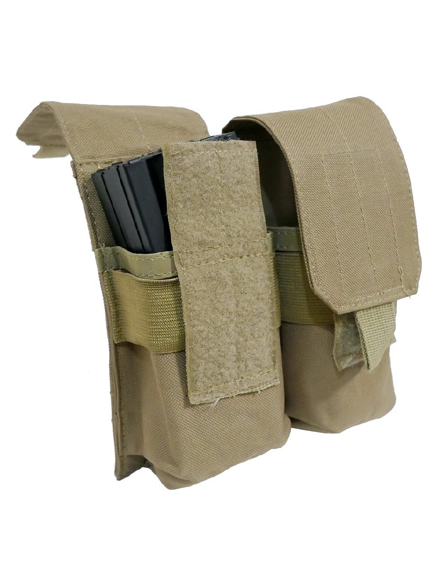 2連 ダブルマガジンポーチ MOLLE タン 新品_画像2