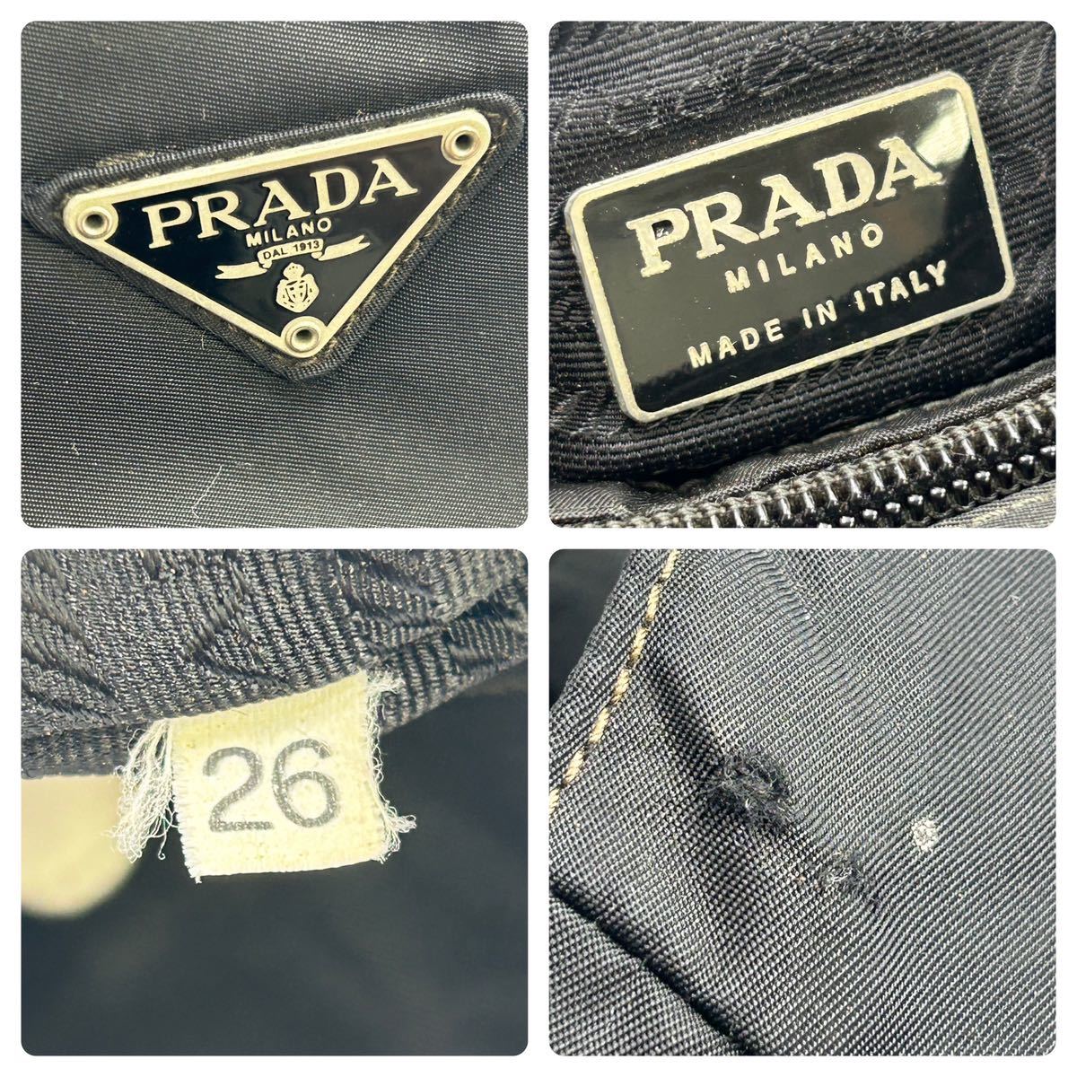 1円〜　【美品】　PRADA プラダ　ナイロン　ハンドバッグ　トートバッグ　黒　ブラック　白タグあり　K288_画像10