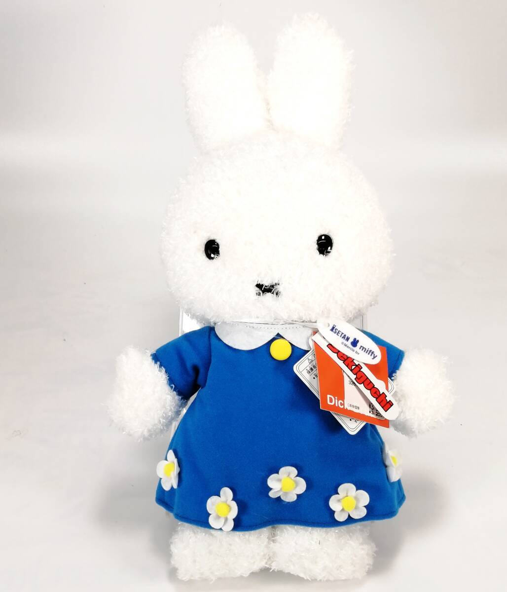  miffy 伊勢丹 限定 オリジナル ミッフィー ぬいぐるみ 約38㎝ コヘア ふわふわ 花柄 ワンピース 紙タグ付 セキグチ Dick Bruna ISETAN_画像1