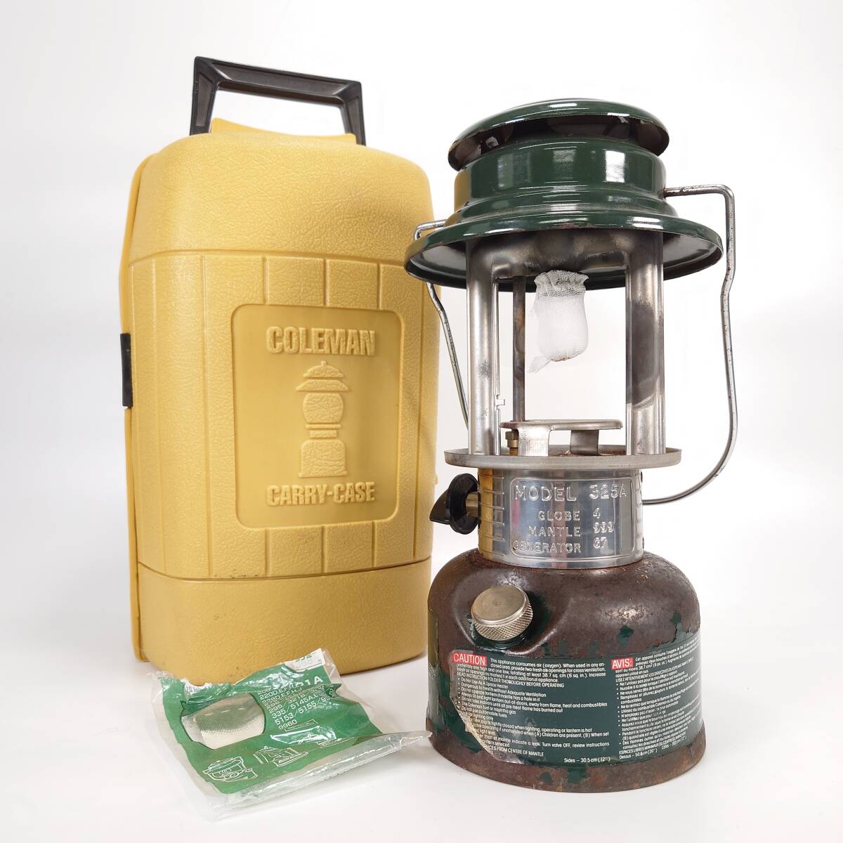 Coleman Easi lite 325A ガソリン ランタン 87年製 クラムシェルケース 83年製 付き ヴィンテージ コールマン グローブ欠品 現状品