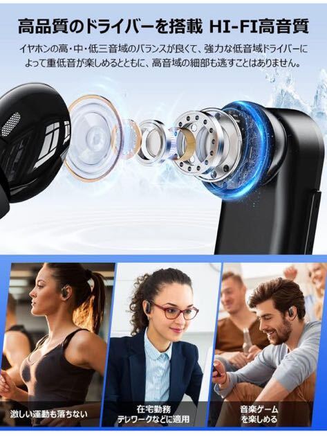 【耳掛け式イヤホン Bluetooth イヤホン】ワイヤレスイヤホン bluetooth ブルートゥースイヤホン 単体イヤホン最大20時間再生