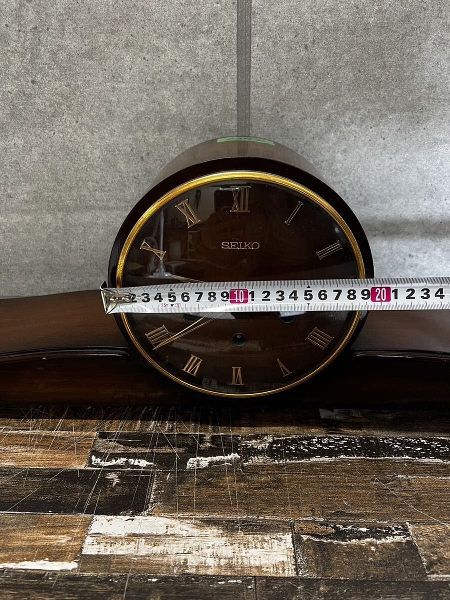 [0372]セイコー　置時計　日の出型　機械式　木製フレーム　ゼンマイ式　ウエストミンスターチャイム　昭和レトロ SEIKO アンティーク _画像5