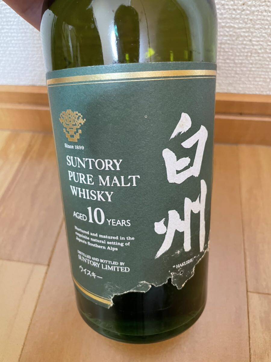 【未開栓】SUNTORY サントリー 白州 10年 ピュアモルト ウイスキー 700ml 40％ 箱なし　PURE MALT グリーンラベル 山崎 No.6_画像4