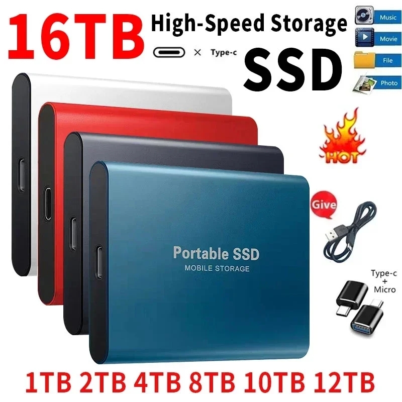 【新品】16TBポータブルSSD外付けストレージ(-2)　16TB Portable SSD　（色：レッド）_画像1