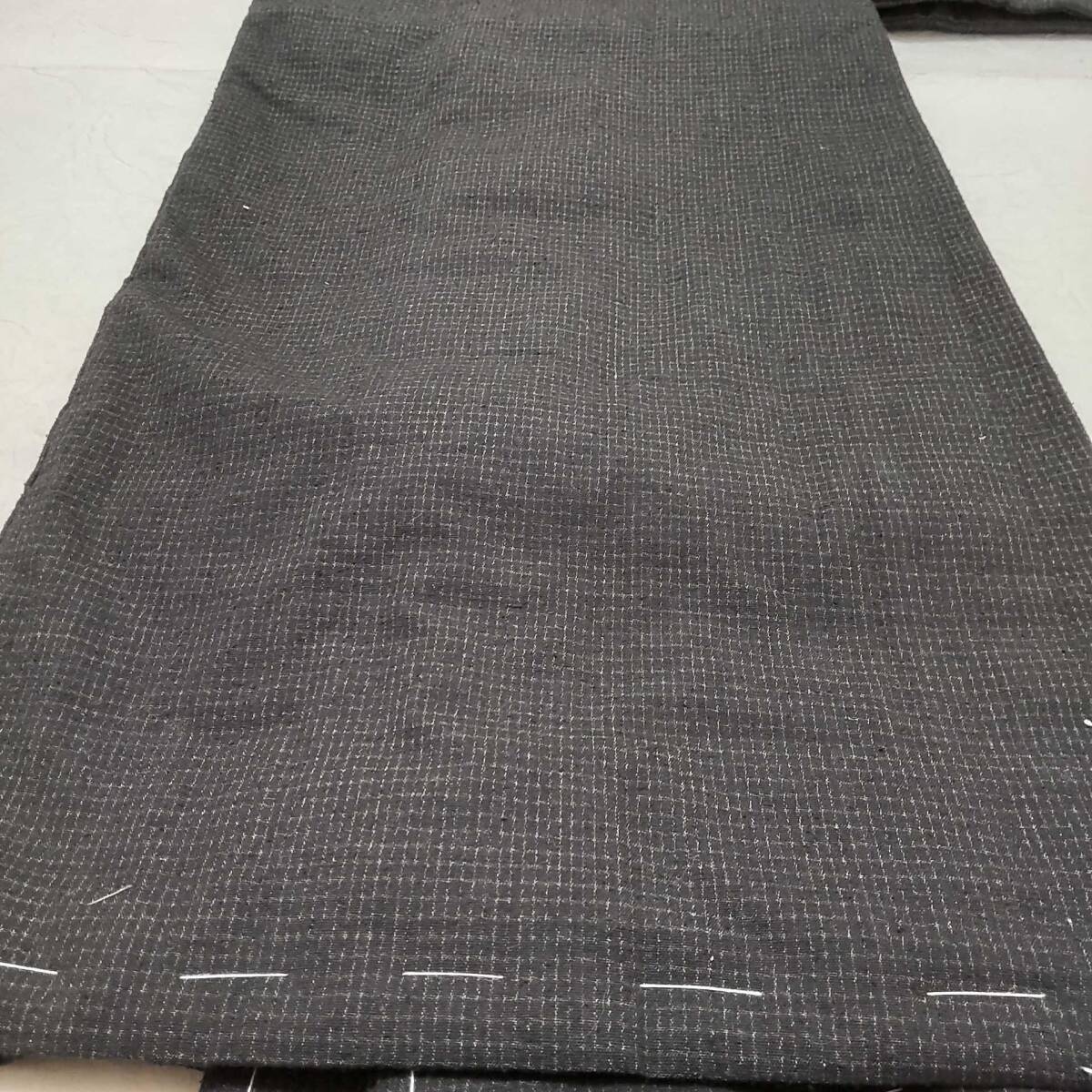 貴世 木綿 久留米絣 格子織り出し 羽織（８０５）の画像3