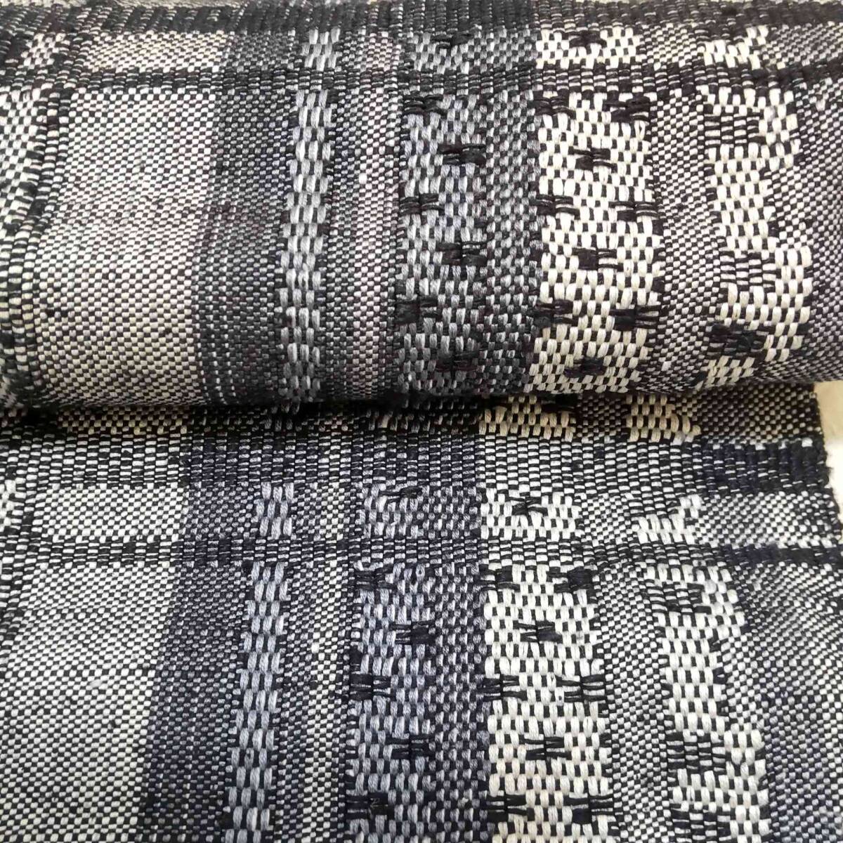 貴世 正絹 手織創作紬 八寸名古屋帯（８２３）の画像5