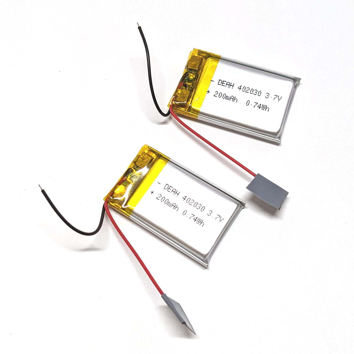 リポ バッテリー 402030 200mah 3.7v 充電式 リチウムポリマー 電池 2個_画像1