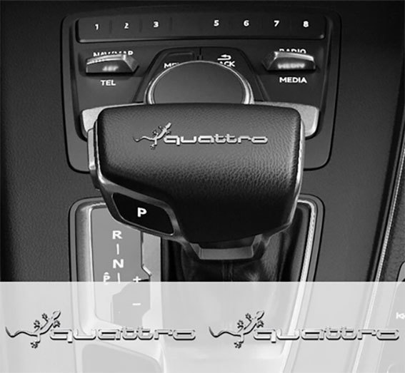 AUDI quattro クアトロ インテリアシール（金属製）シルバー ２個セットの画像7