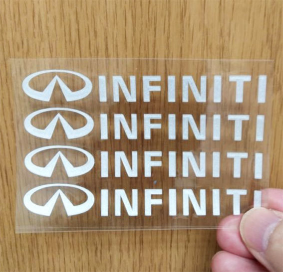 INFINITI インフィニティ　日産　ステッカー　４個組(白文字）シンプルタイプ　1枚_画像2