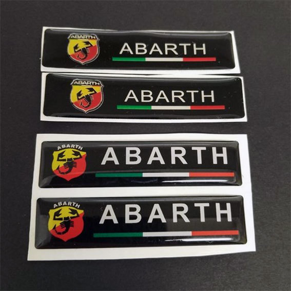 ABARTH　(アバルト） エポキシ３Dステッカー　４個セット　　Aタイプ