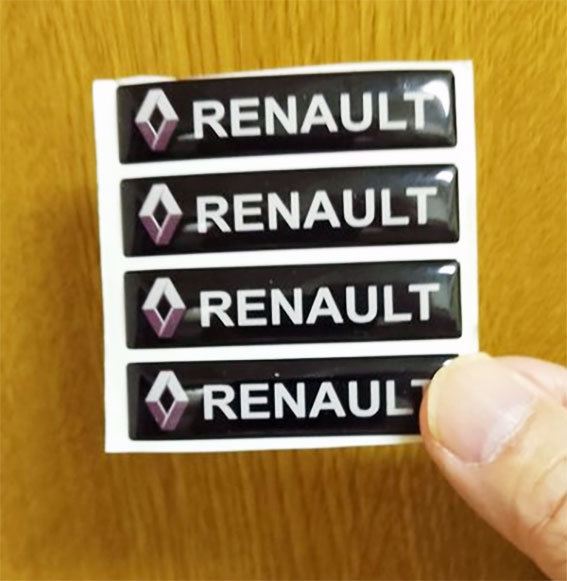 RENAULT 　ルノー　 エポキシ３Dステッカー　４個セット_画像2