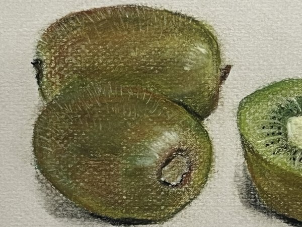  author unknown [ kiwi fruit ] with autograph crayon picture amount size approximately 40×31cm picture frame 
