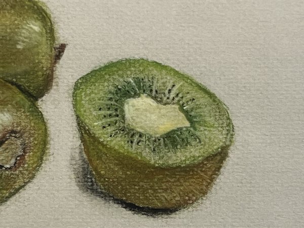  author unknown [ kiwi fruit ] with autograph crayon picture amount size approximately 40×31cm picture frame 